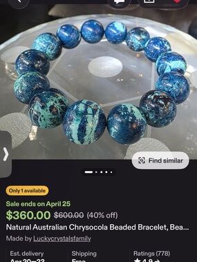 Blue Chrysocolla Beaded Bracelet